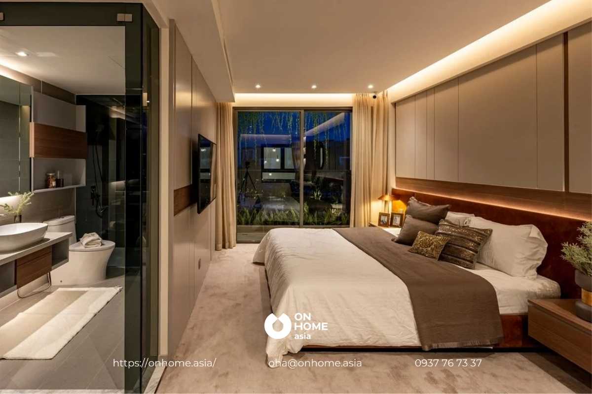 Nội thất phòng ngủ Master nhà phố The Standard Central Park