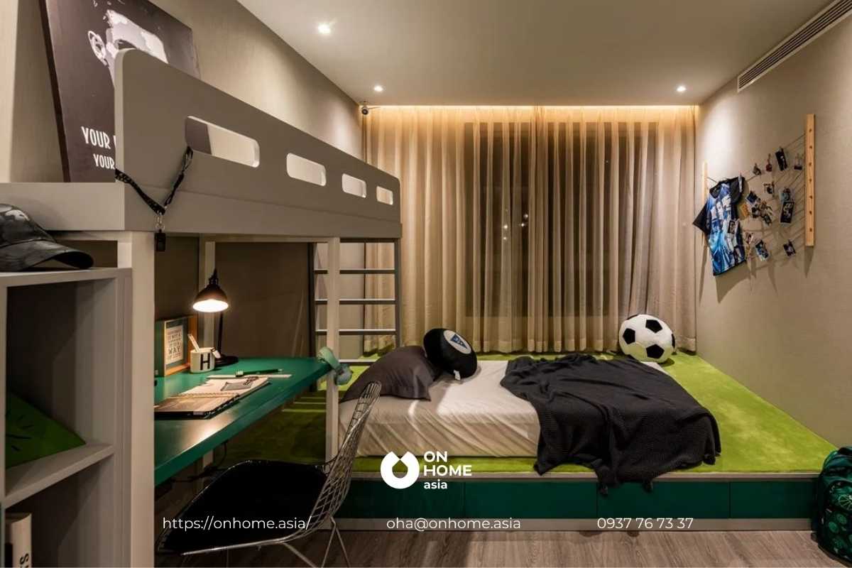 Nội thất phòng ngủ bé trai nhà phố The Standard Central Park