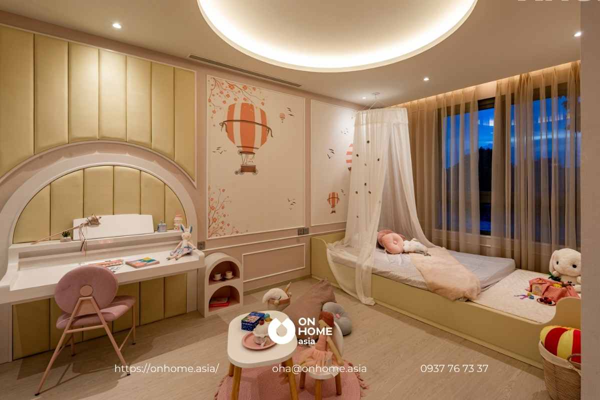 Nội thất phòng ngủ bé gái nhà phố The Standard Central Park