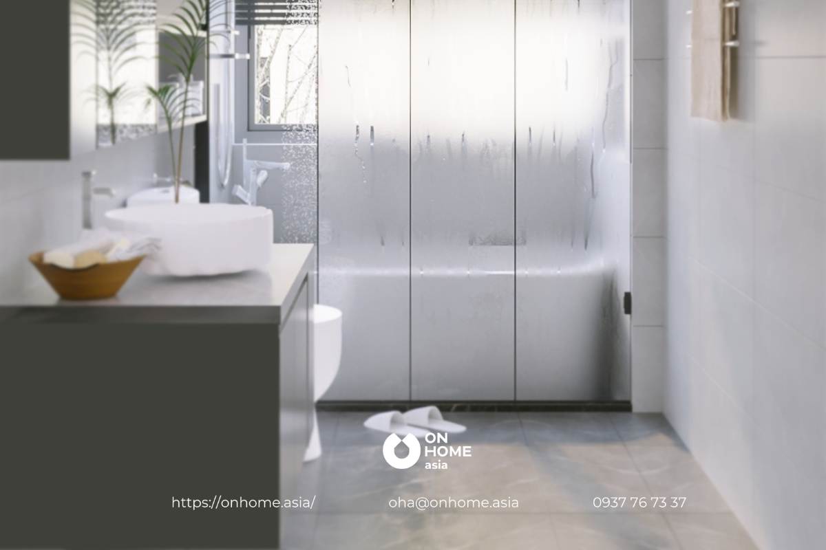 Phòng vệ sinh đơn giản, tiện nghi