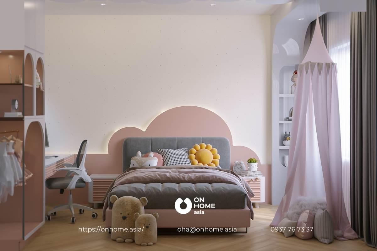 Thiết kế nội thất phòng ngủ bé gái đẹp