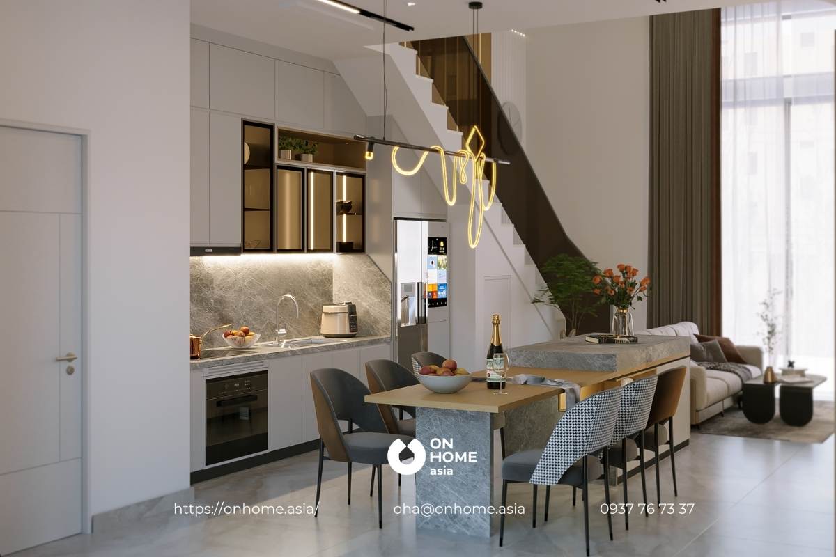 Không gian phòng bếp sang trọng