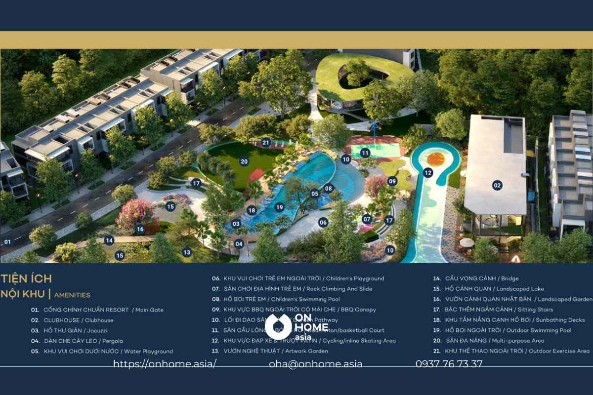 Danh sách quy mô các tiện ích nội khu tại nhà phố The Standard