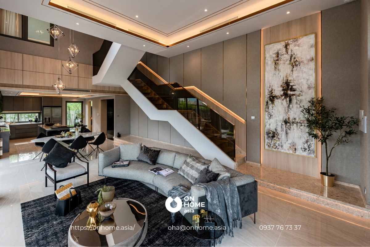 Phòng khách căn Shophouse 4 tầng The Standard