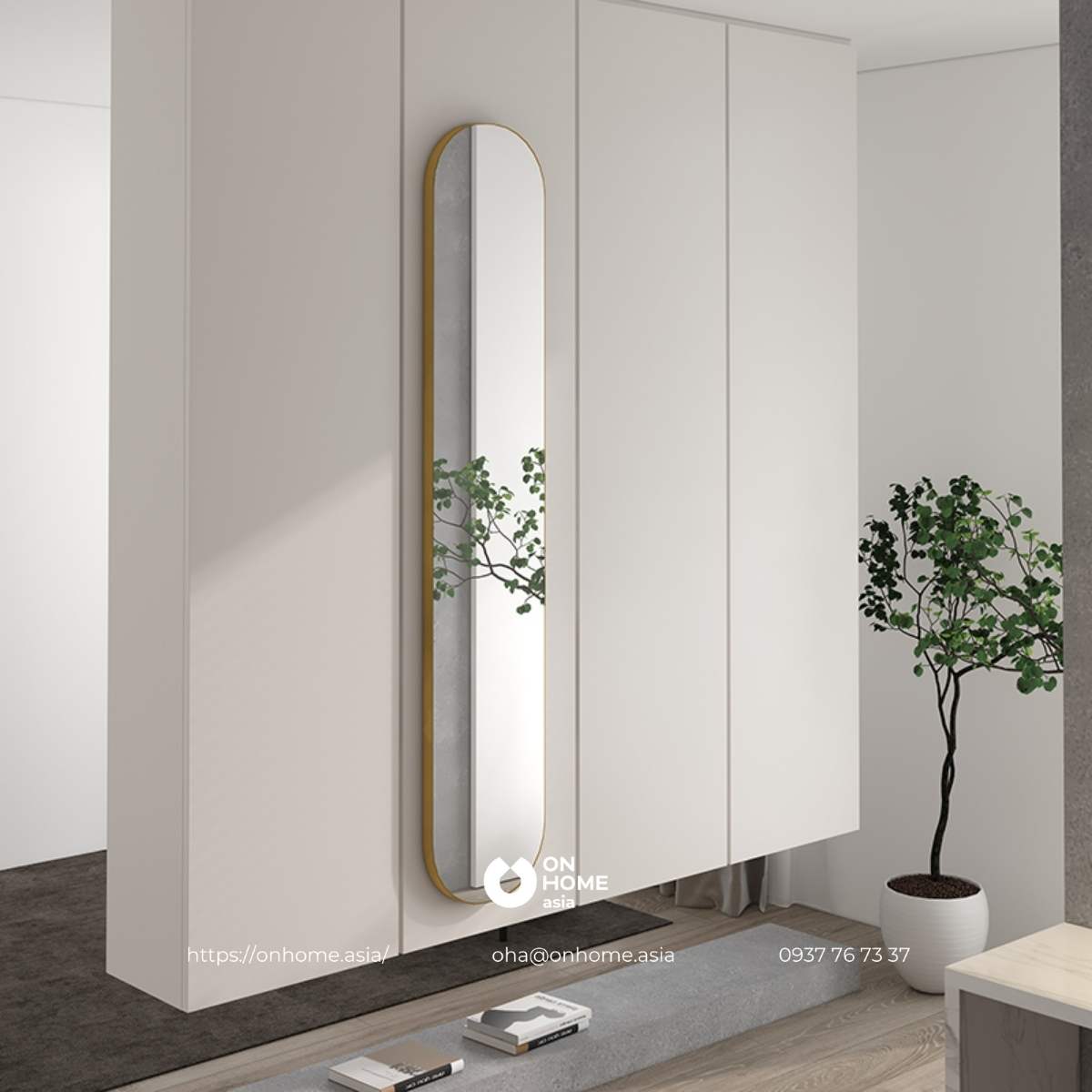Gương treo tường soi toàn thân thiết kế nhỏ gọn