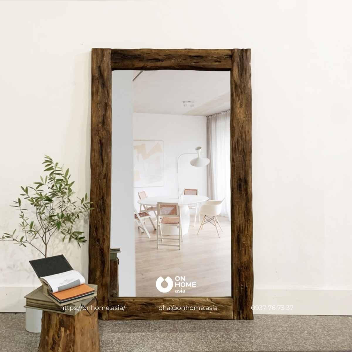 Gương khung gỗ phong cách Bắc Âu đẹp