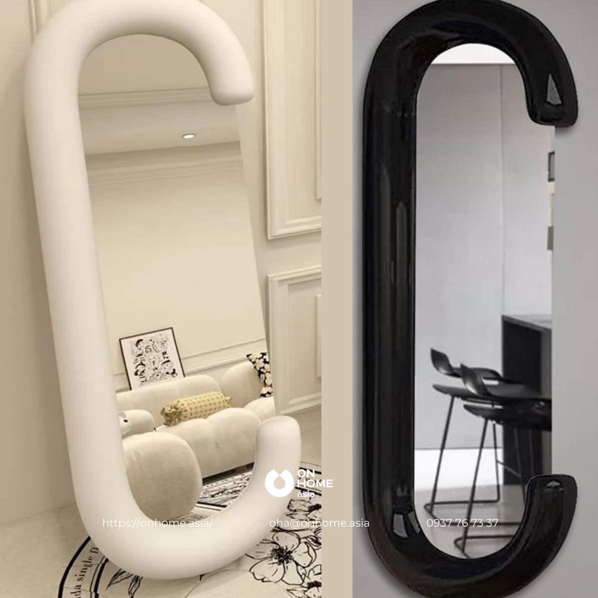 Gương dựa tường thiết kế lạ mắt