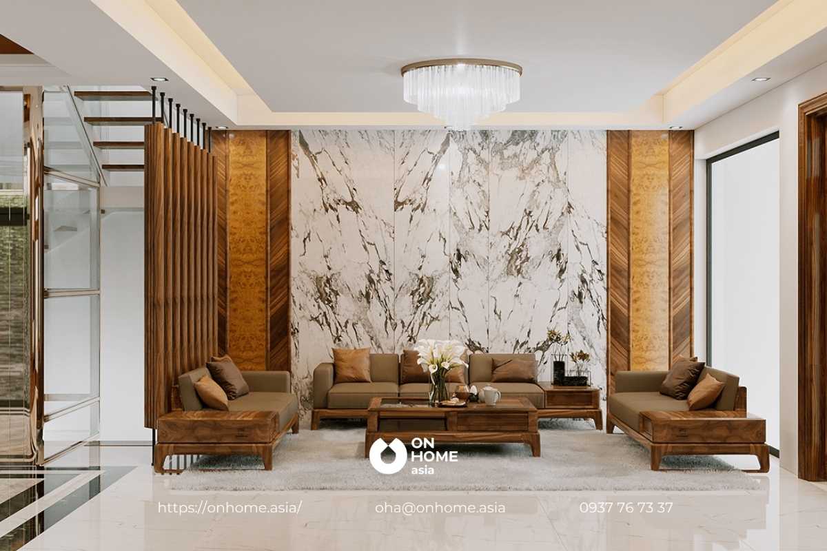 Nội thất phòng khách gỗ đẹp sang trọng