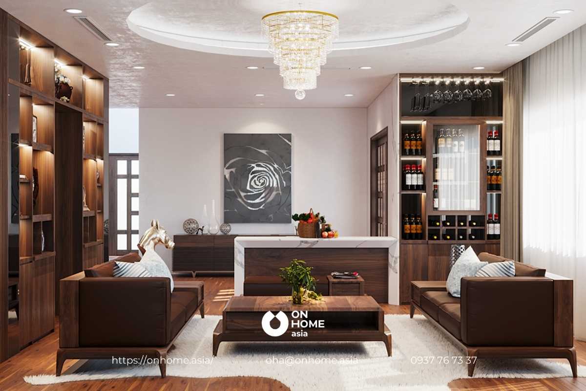 Tủ rượu gỗ Óc Chó đẹp