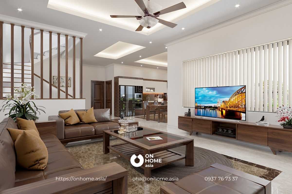 Kệ tivi gỗ Óc Chó thiết kế đơn giản, hiện đại