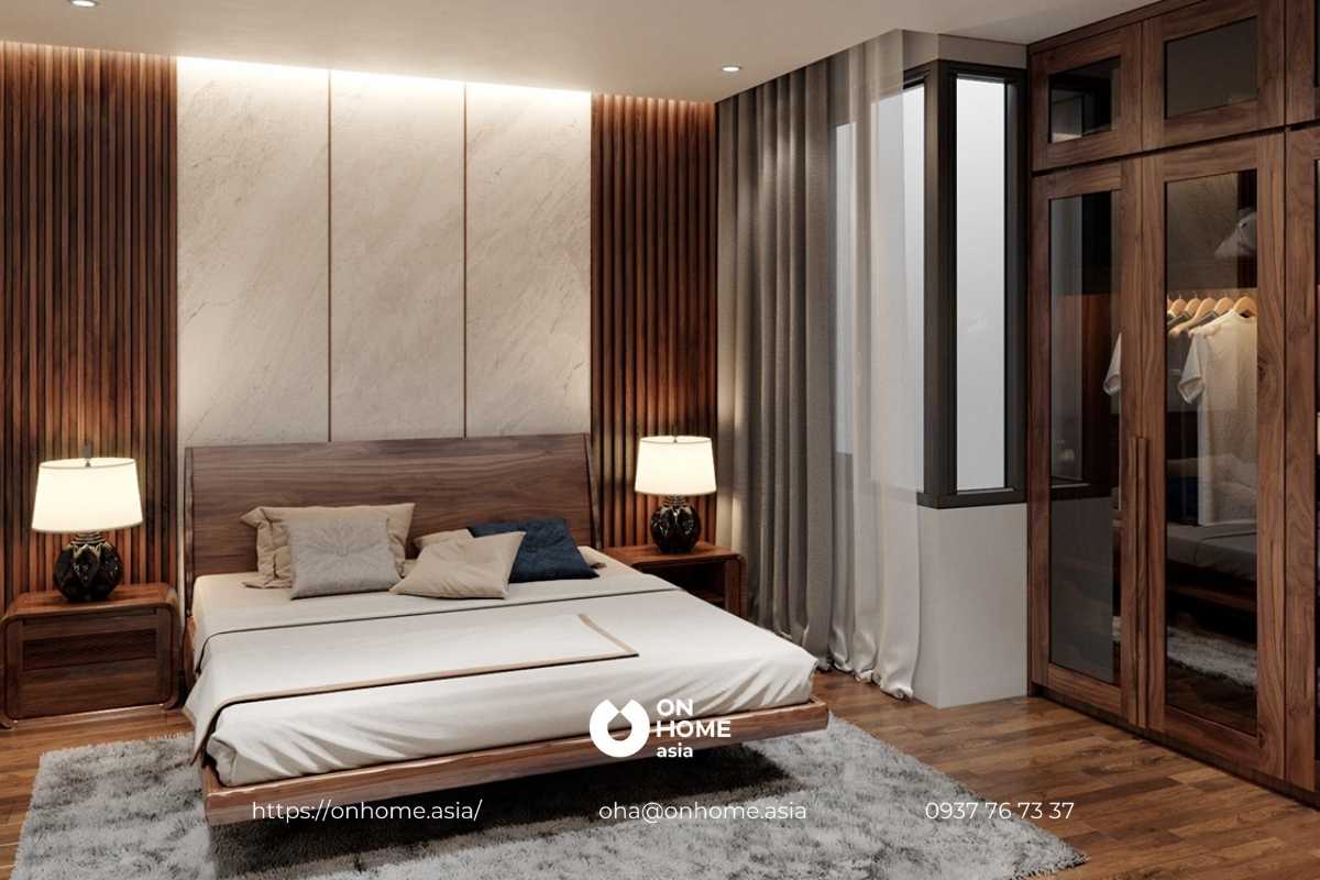 Phòng ngủ gỗ Óc Chó thiết kế sang trọng