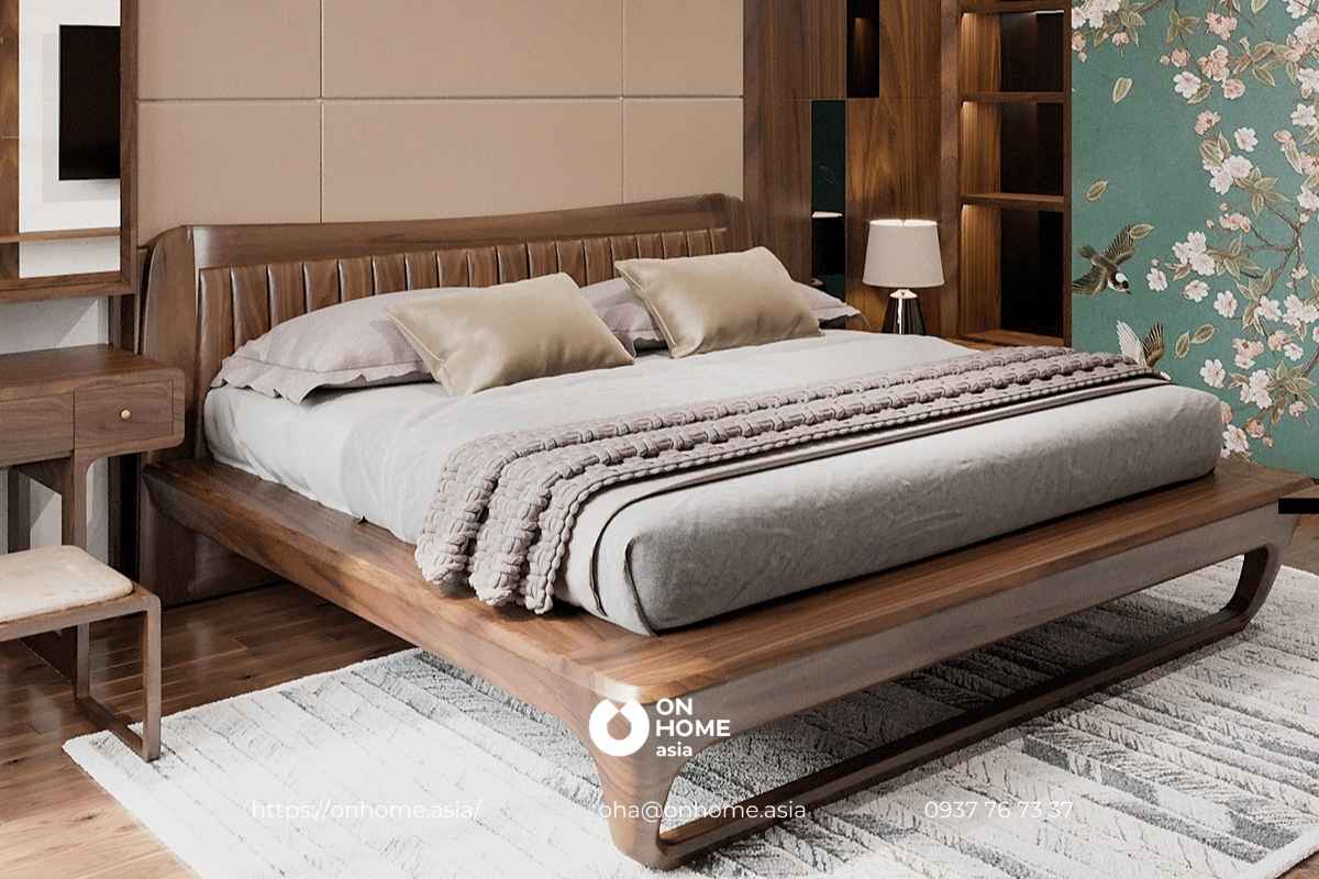 Phòng ngủ sang trọng, ấm cúng với chất liệu gỗ chủ đạo