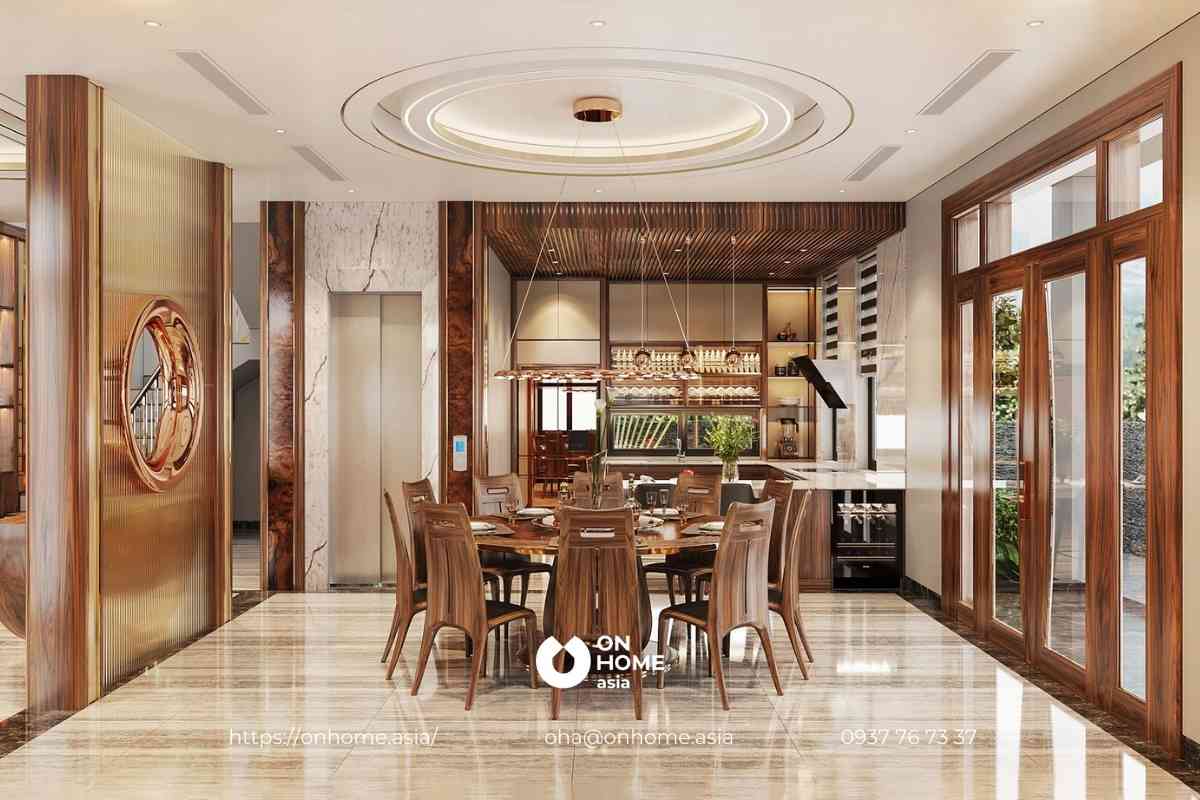 Nội thất phòng bếp biệt thự sang trọng