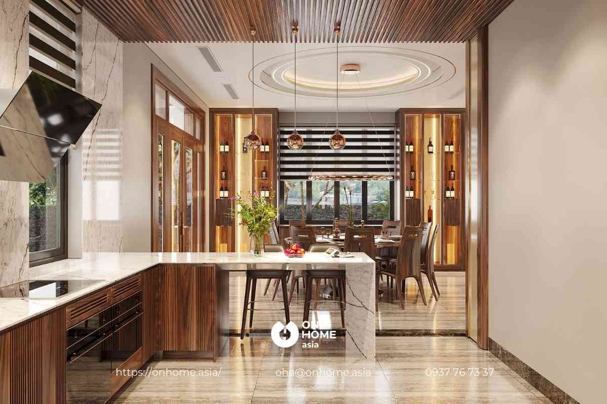 Phòng bếp thiết kế sang trọng và tinh tế