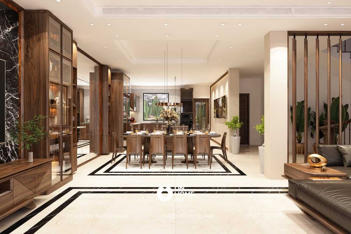 Không gian phòng bếp được bố trí đẹp mắt