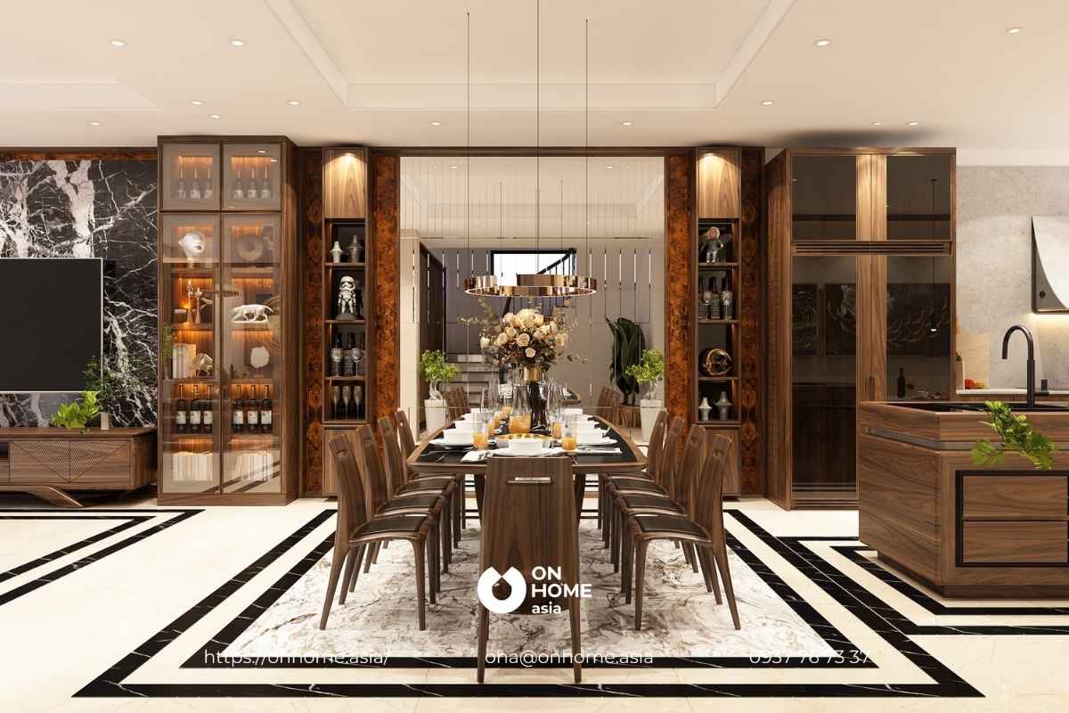 Bộ bàn ăn gỗ Óc Chó dành cho 10 người&nbsp;