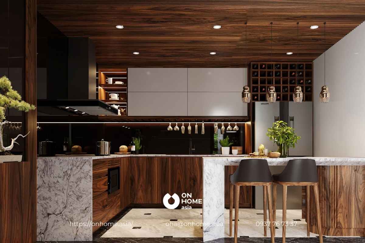 Thiết kế quầy bar bếp sang trọng, tiện lợi