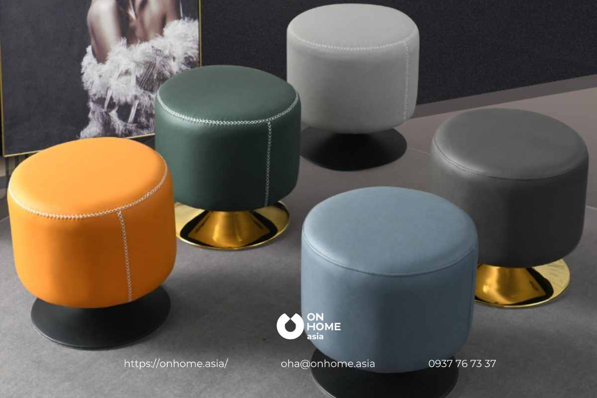 Ghế đôn tròn bọc da cao cấp