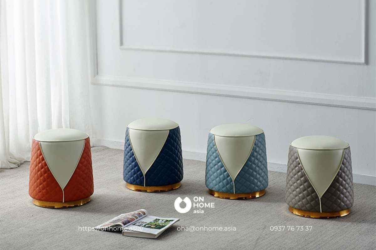 Ghế đôn bằng da thiết kế lạ mắt