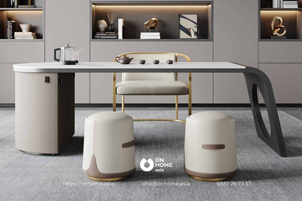 Ghế đôn bằng da thiết kế cao cấp