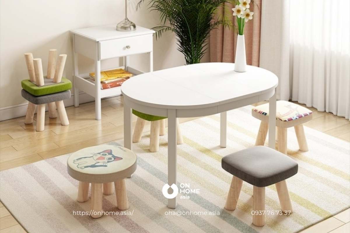 Ghế đôn tròn chân thấp