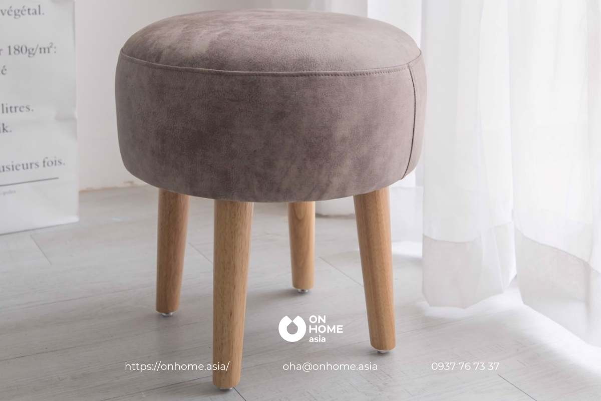 Ghế đôn gỗ tròn đơn giản mà đẹp