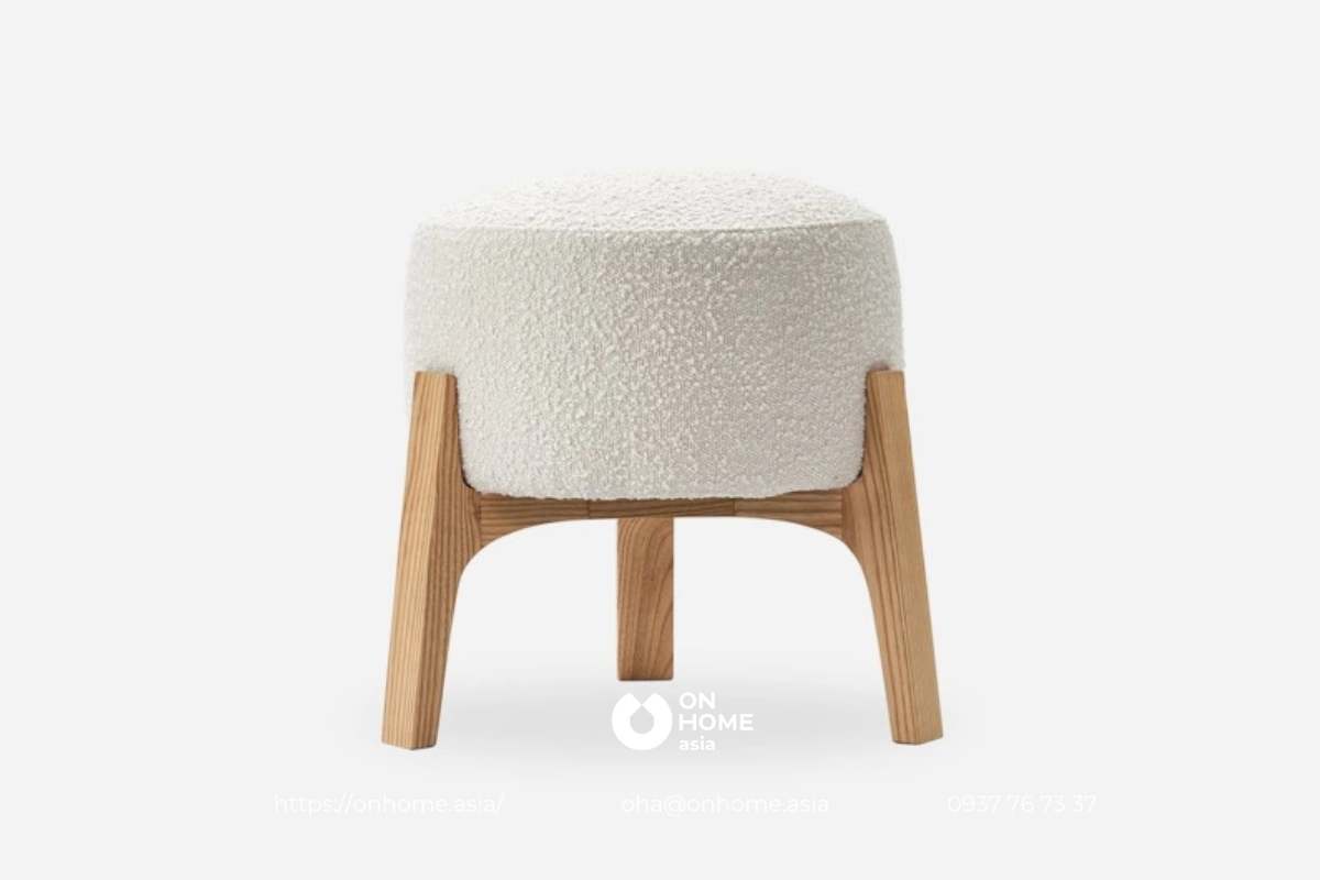 Ghế đôn gỗ tròn chân thấp