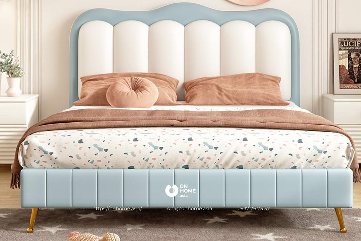 Giường cho bé trai 15 tuổi màu xanh cực kì ấn tượng