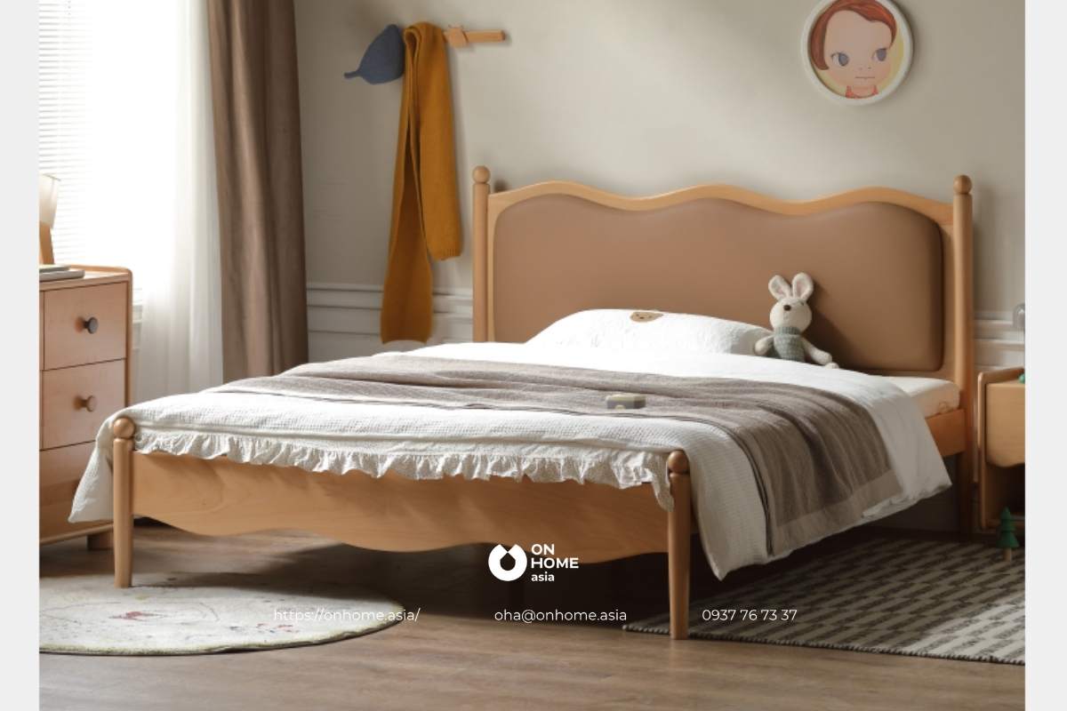 Giường gỗ 1m2 dành cho bé trai