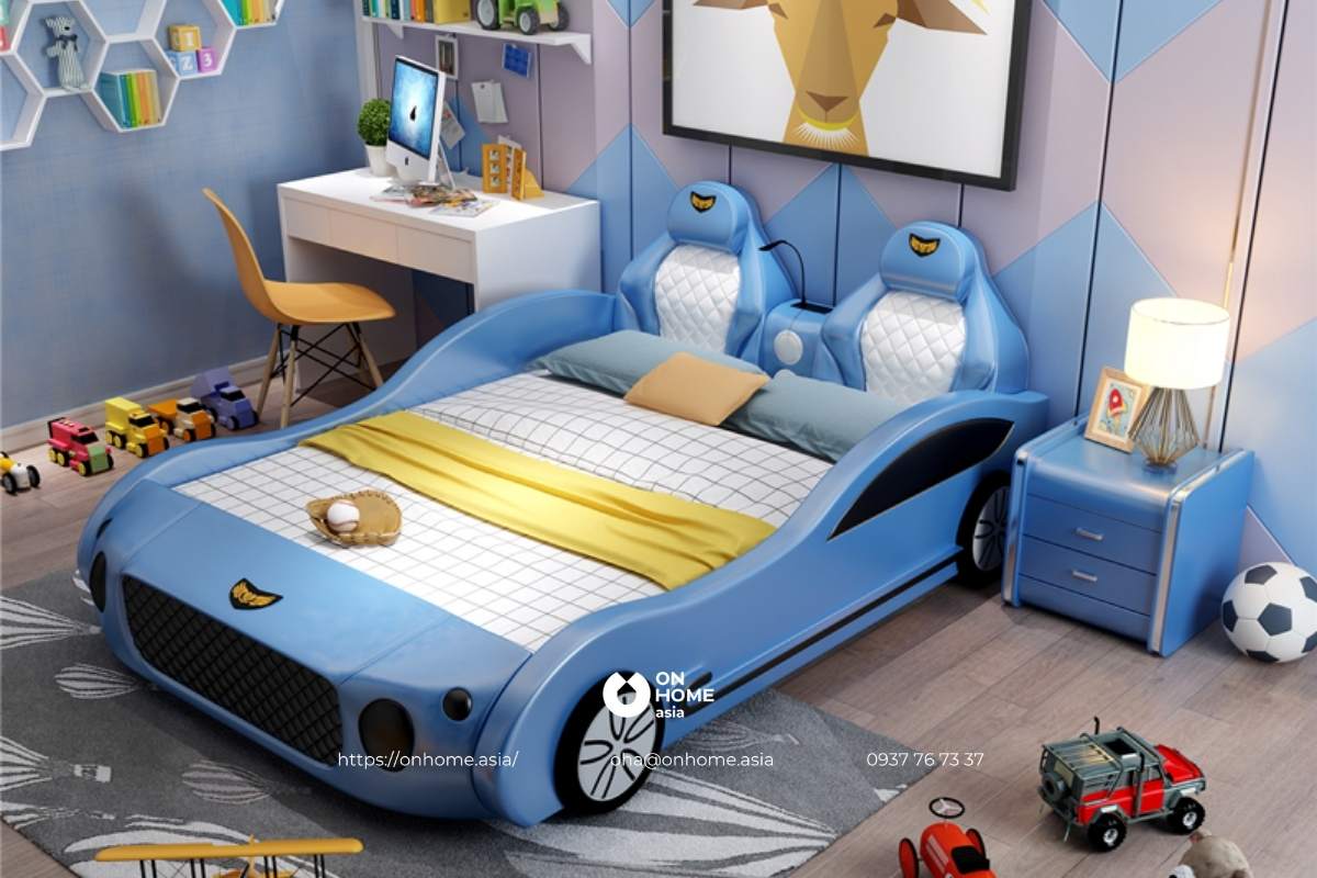 Giường ngủ hình ô tô cho bé trai