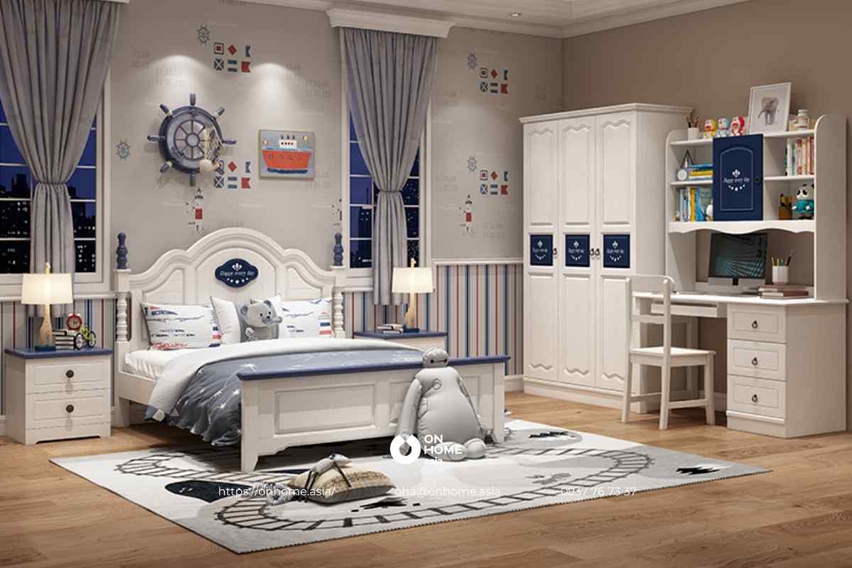 Giường ngủ cao cấp hiện đại cho bé trai