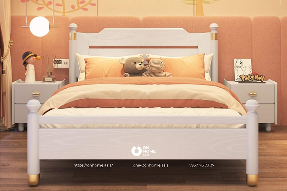 Giường ngủ màu trắng cho bé trai