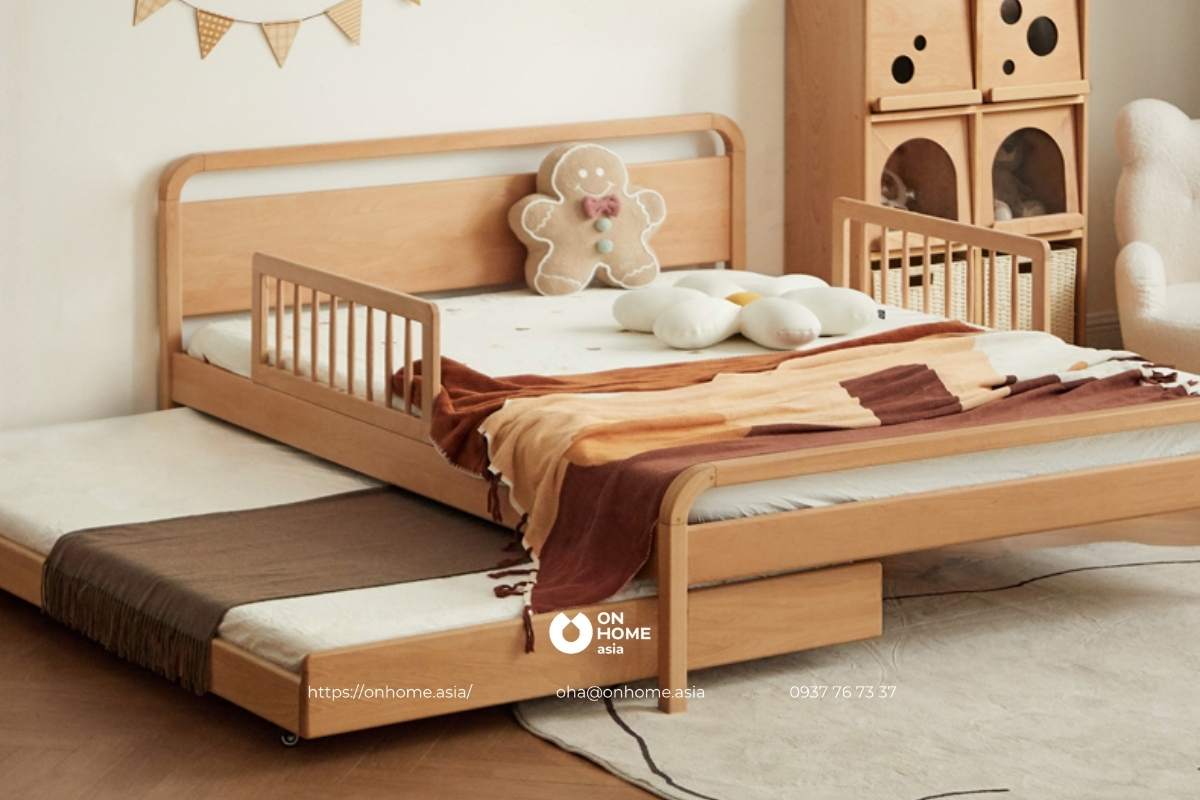 Giường gỗ đa năng cho bé trai 12 tuổi