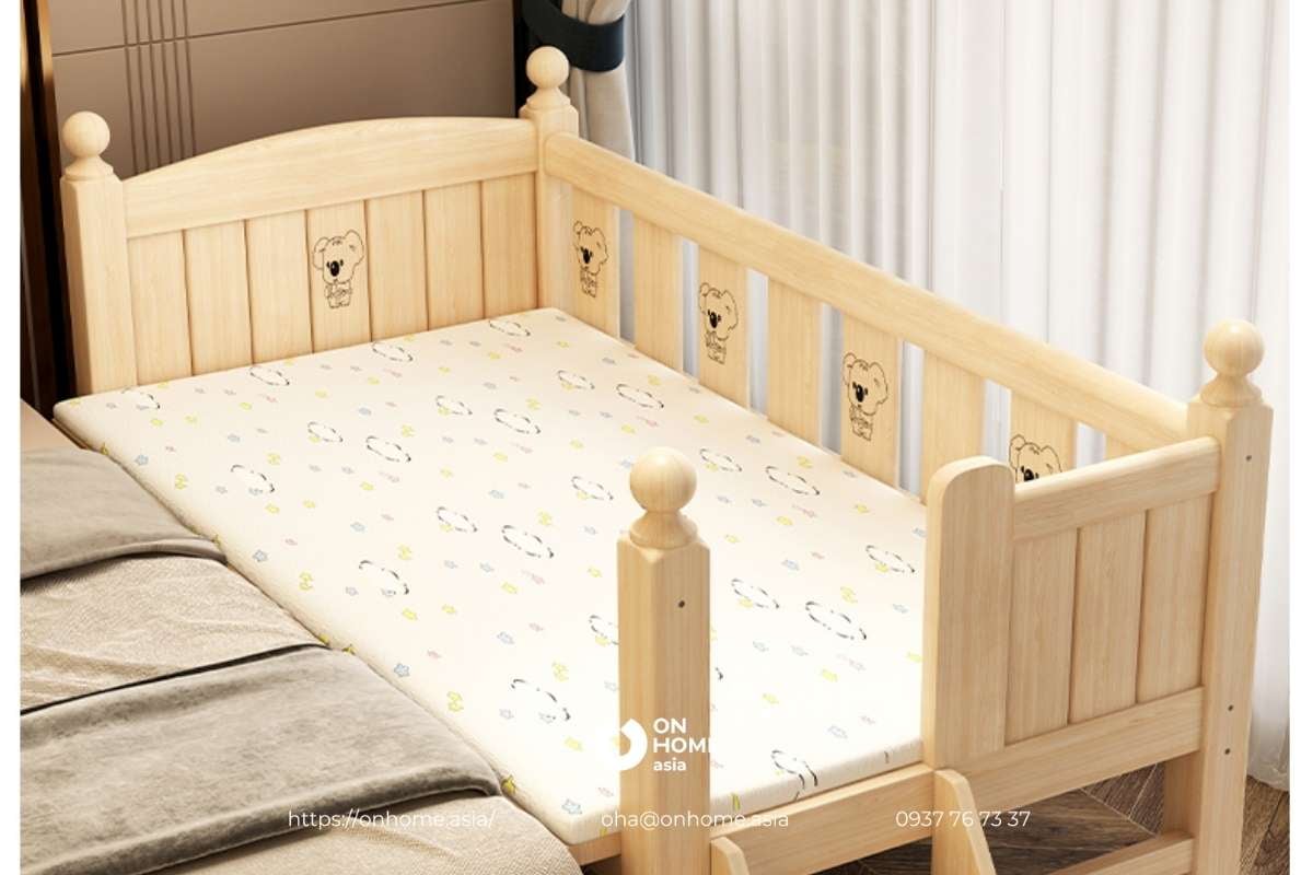Giường ngủ bằng gỗ tự nhiên cho bé