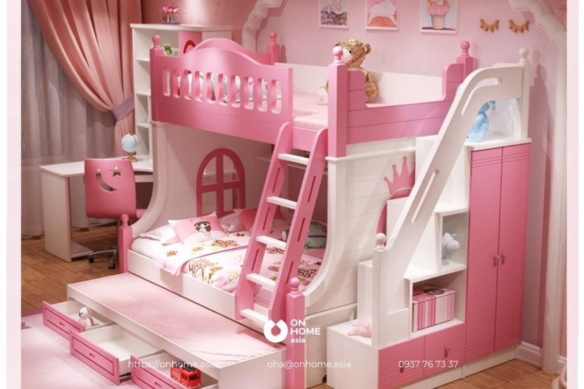 Giường ngủ lâu đài cho bé gái