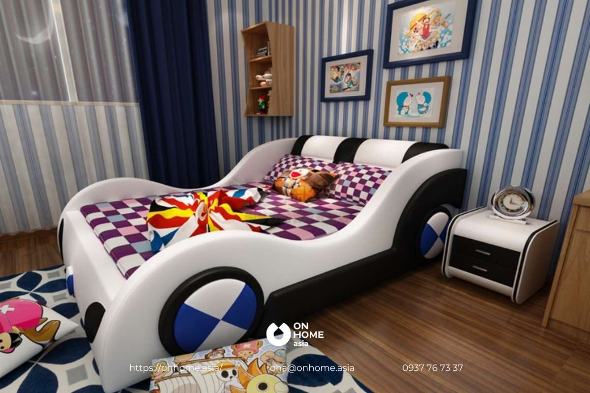 Giường ngủ xe ô tô cho bé trai