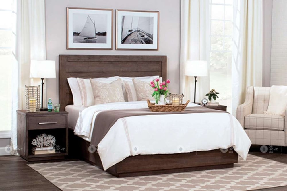 Giường ngủ làm từ gỗ sồi