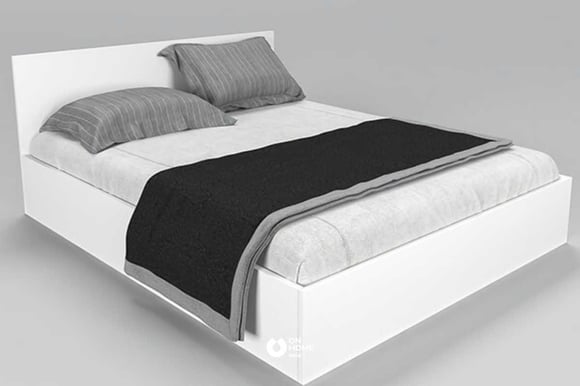 Giường ngủ 1m4 màu trắng đơn giản