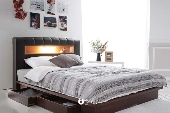 Giường ngủ 1m6 có học kéo bằng chất liệu gỗ tự nhiên
