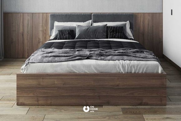 Giường ngủ 1m6 sử dụng chất liệu gỗ công nghiệp