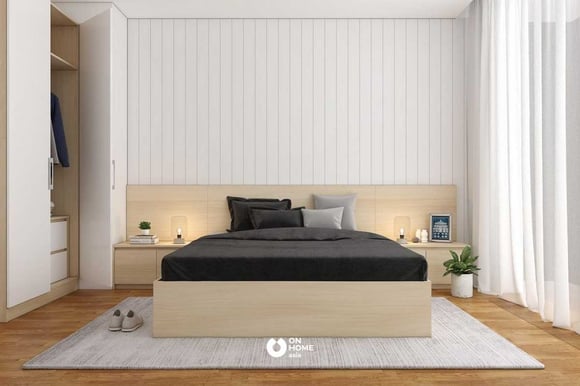 Giường ngủ 1m8 bằng gỗ công nghiệp