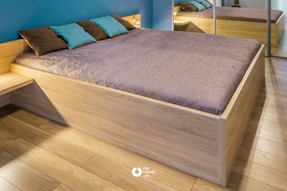 Giường ngủ 1m8 bằng loại gỗ công nghiệp hiện đại