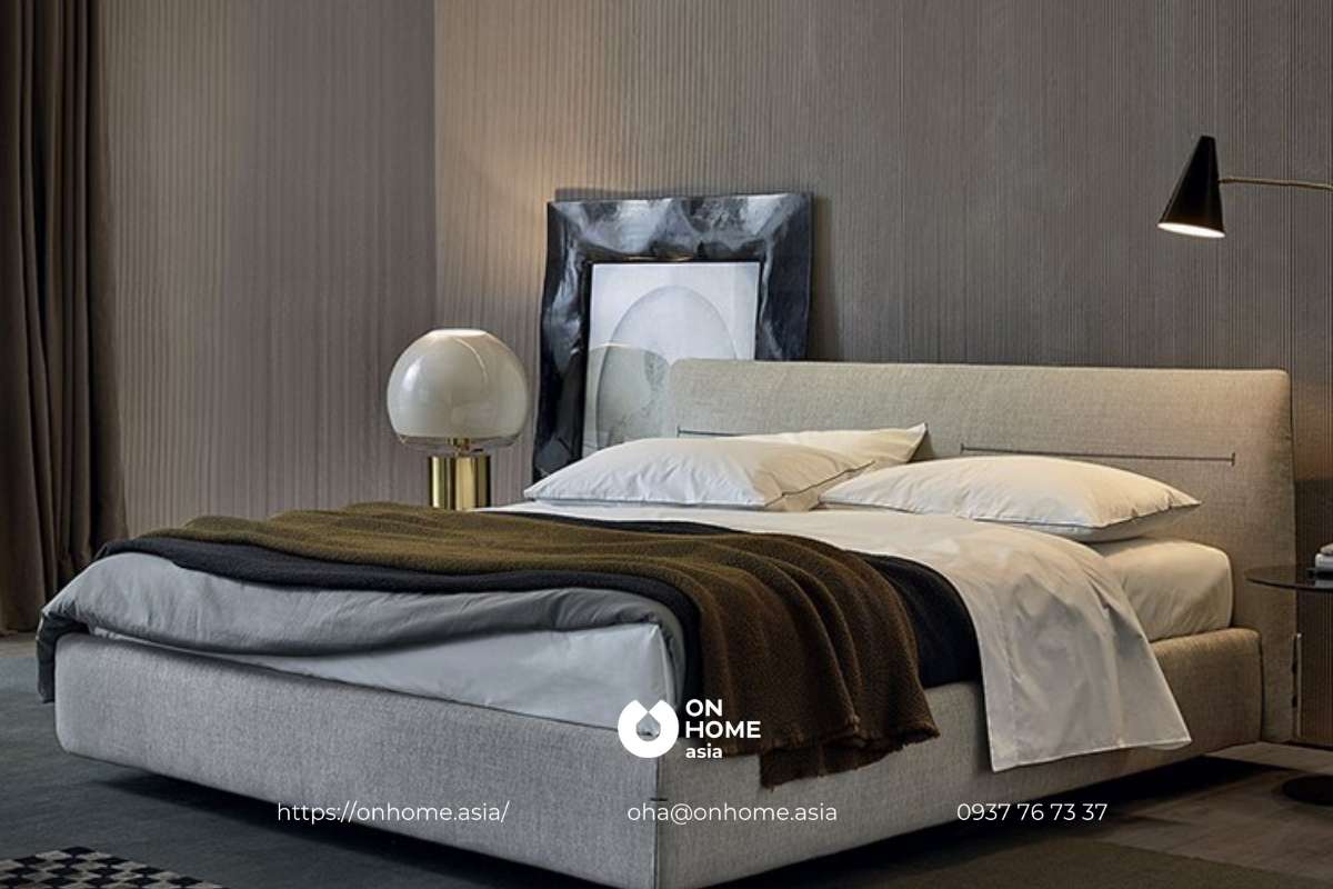 Giường ngủ bọc nỉ hiện đại