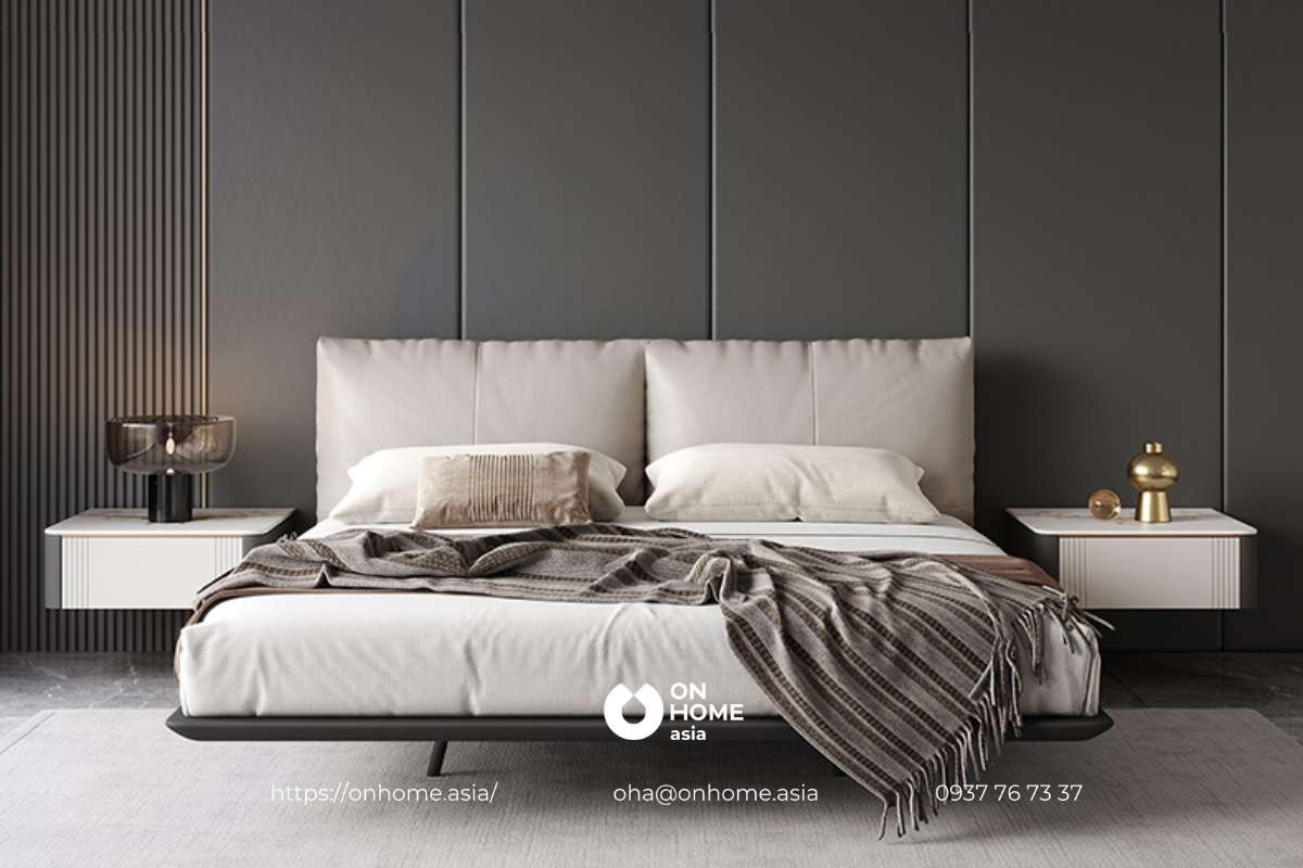 Giường ngủ Hàn Quốc đơn giản thanh lịch