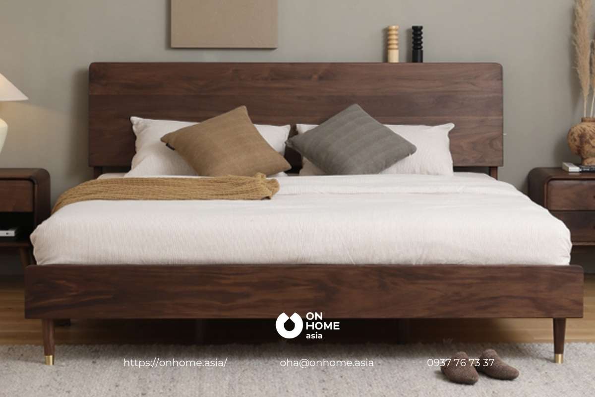 Giường ngủ gỗ Óc Chó cao cấp
