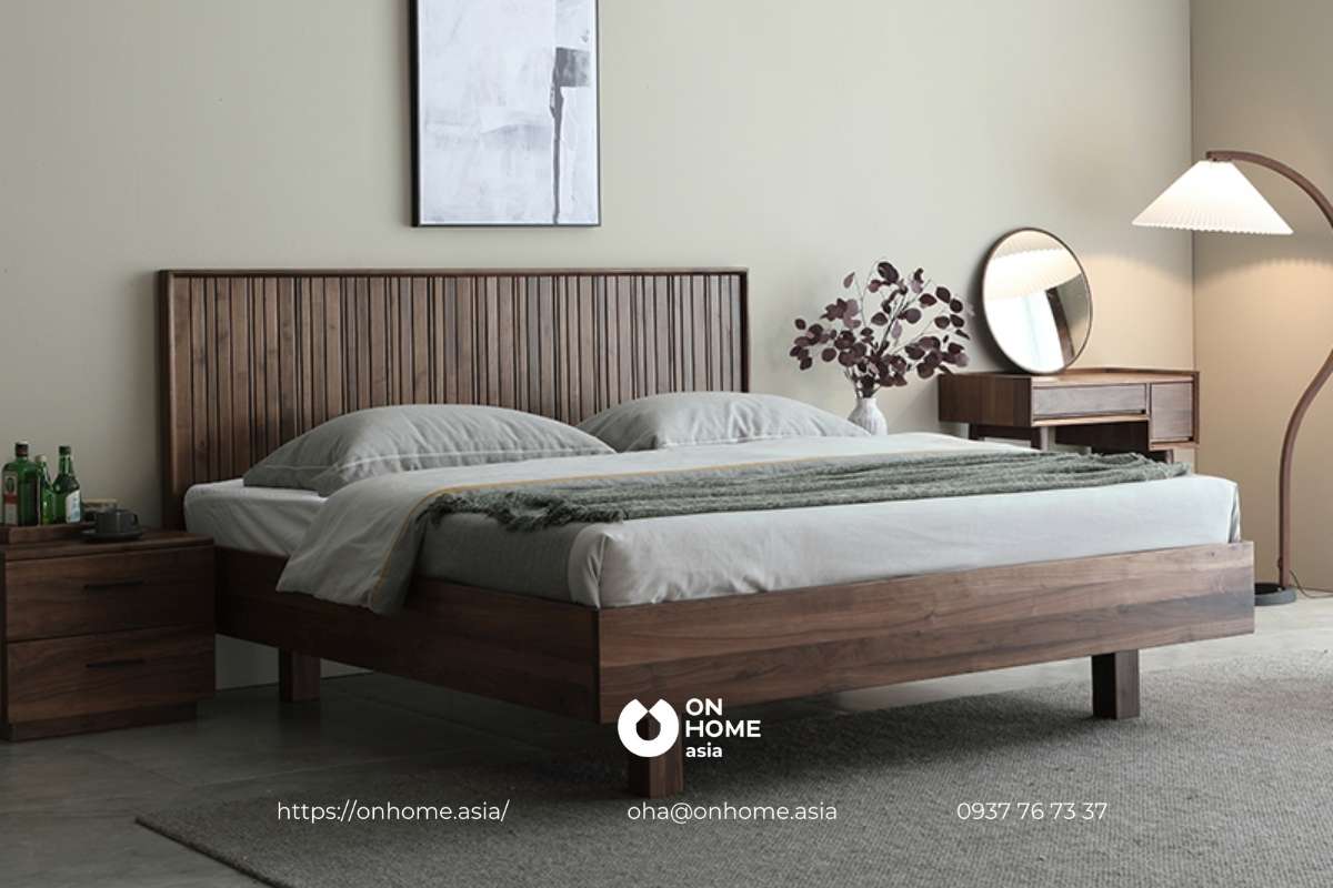 Giường ngủ gỗ Óc Chó đẹp