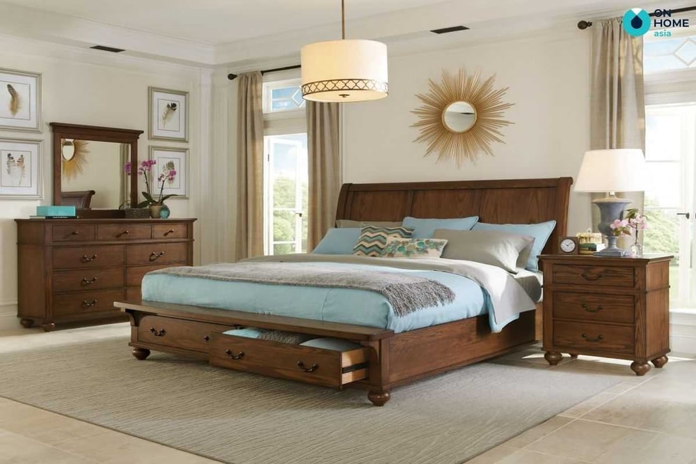 Giường ngủ tự nhiên bằng gỗ óc chó