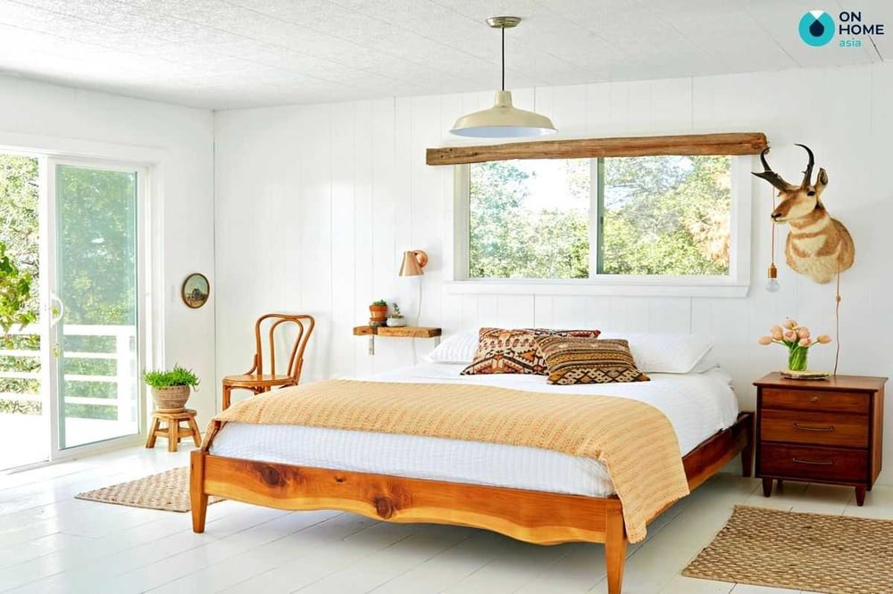 Giường ngủ tự nhiên bằng gỗ sồi