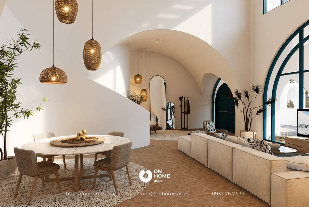 thiết kế nội thất biệt thự phong cách Địa Trung Hải