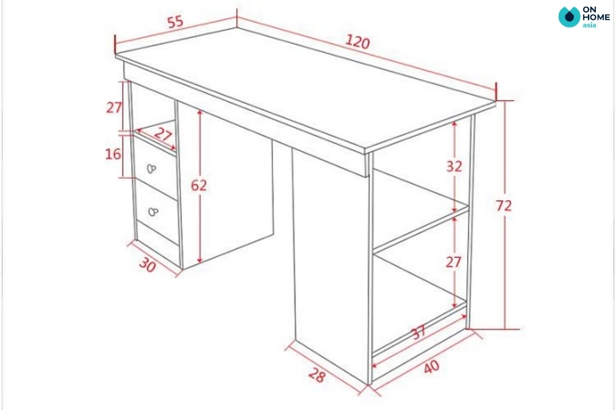 Kích thước bàn học chuẩn